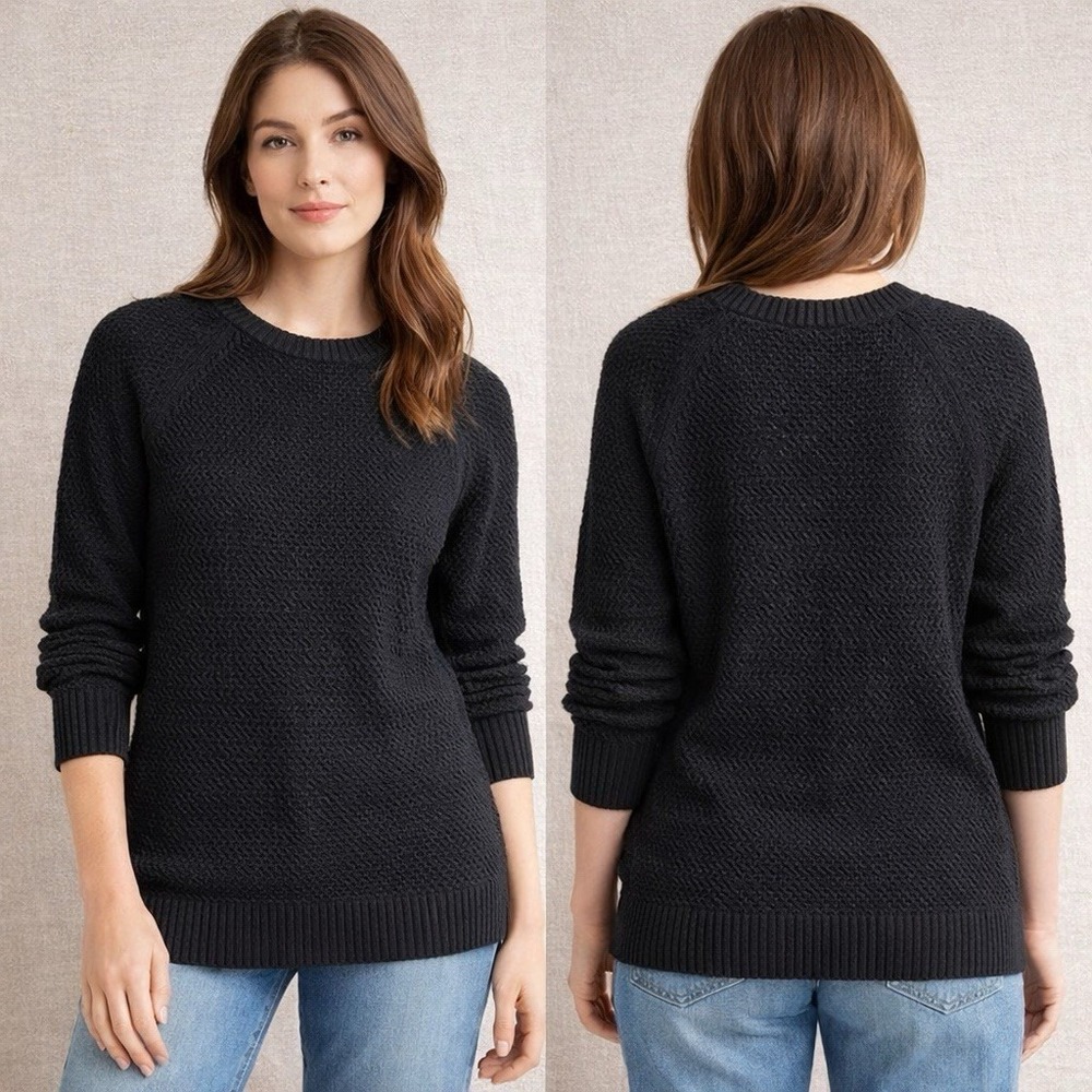 Old Navy textured knit tunic sweater, crew neck and raglan‎ sleeves XS